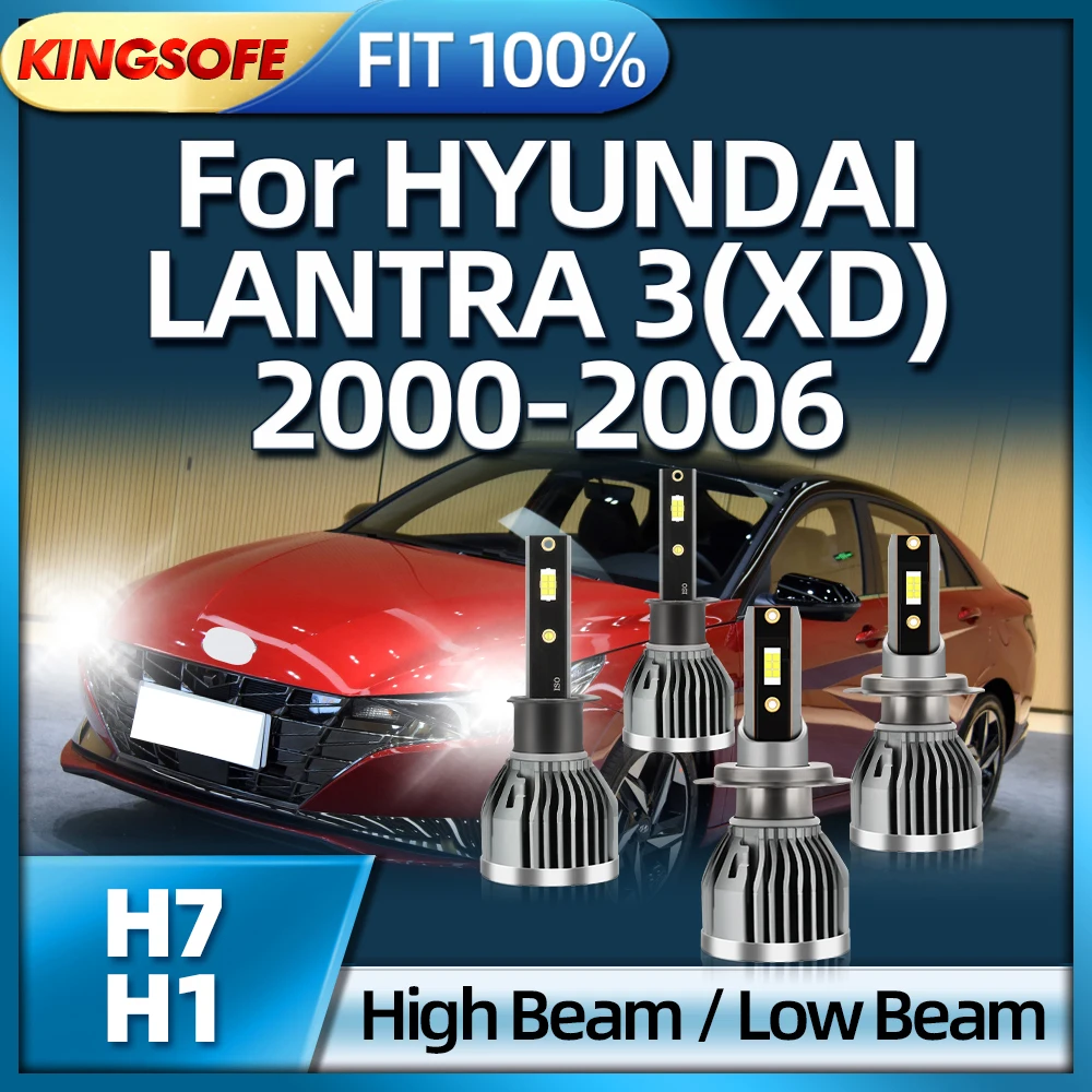 

KINGSOFE 2/4Pcs 36000LM LED Light H1 Headlight Bulb H7 Headlamp For HYUNDAI LANTRA 3 XD 2000 2001 2002 2003 2004 2005 2006