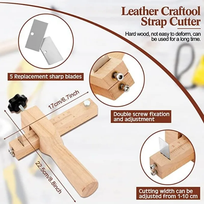 Adjustable Wooden Leather Cutter 5