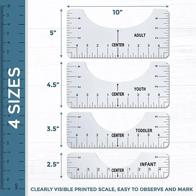 TSHIRT RULER GUIDE - 8 PIECE SET