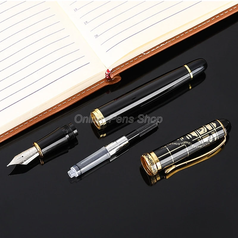 Jinhao 대리석 및 금속 디자인 중간 펜촉 만년필 JF138