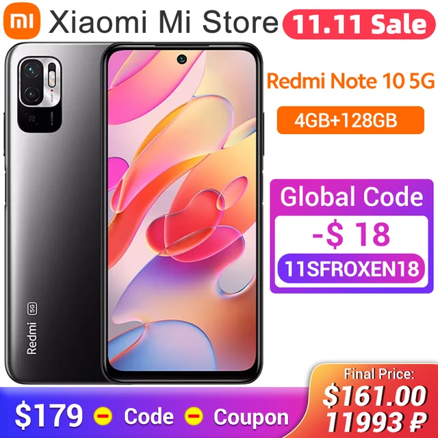 Global ROM Xiaomi Redmi Note 10 5G Mobile 4GB RAM 128GB ROM 