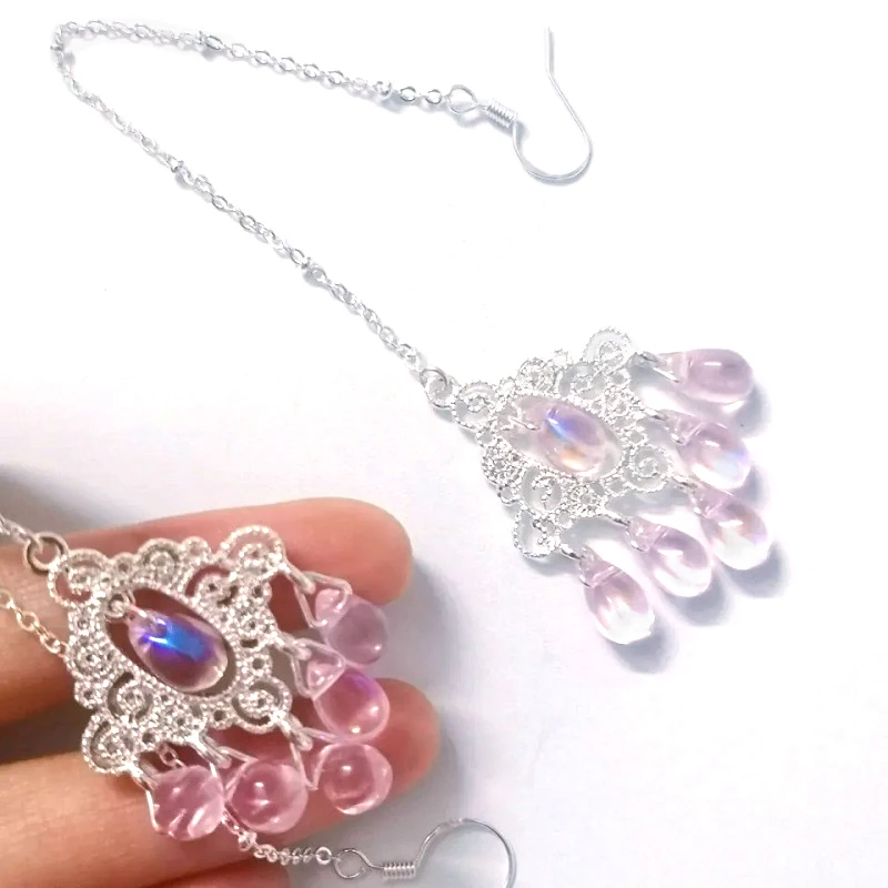

Trendy water drop Hook Jewelry Temperament Girl's Daily Wear Texture earrings Sweet and Fresh Ear hook pendientes colgantes