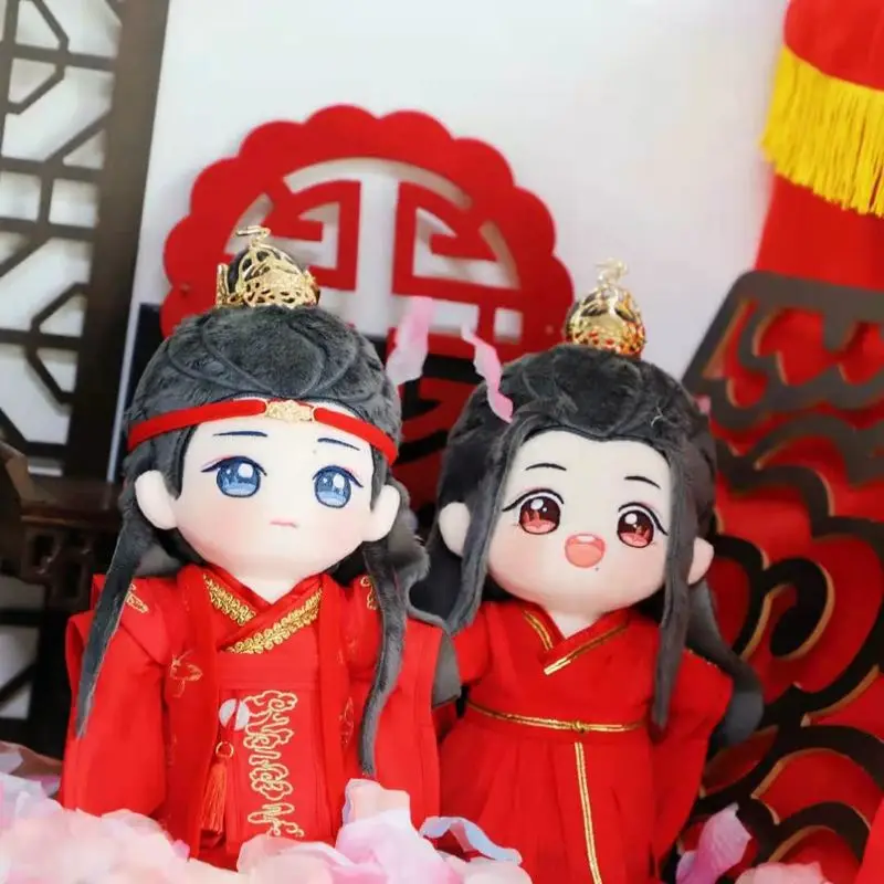 Mo Dao Zu Shi 애니메이션 피규어 Wei Wuxian Lan Wangji 인형 옷, 부드러운 봉제 인형, 코스프레 웨딩 옷, 드레스 업 액세서리