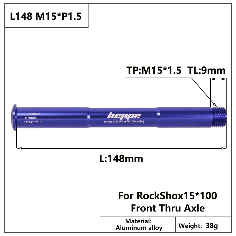Durable Multi-Colored Bike Thru Axle for MTB Front Fork