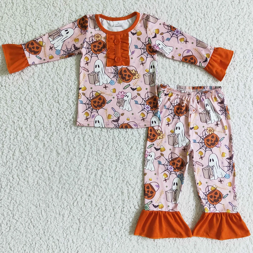 

Wholesale Baby Girls Pajamas Halloween Boutique Kids Sibling Pajamas Boys Nightwear Pumpkin Ghost Toddler Girl Clothes Sleepwear