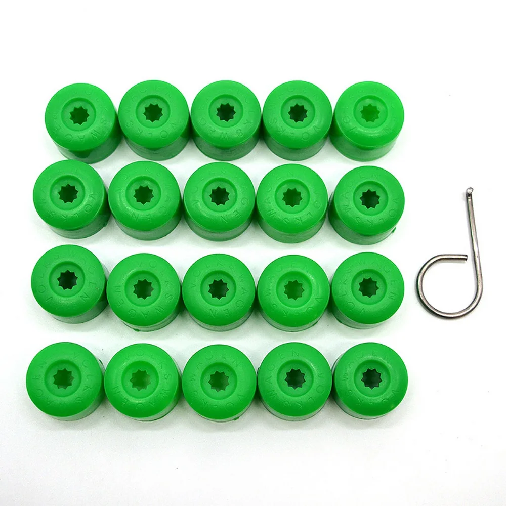 20 Pezzi Copridadi Auto 17 Mm - Set Tappi Per Bulloni Ruota Esagonali Colorati (Rosso, Giallo, Blu, Verde, Viola) Con Strumento Di Rimozione