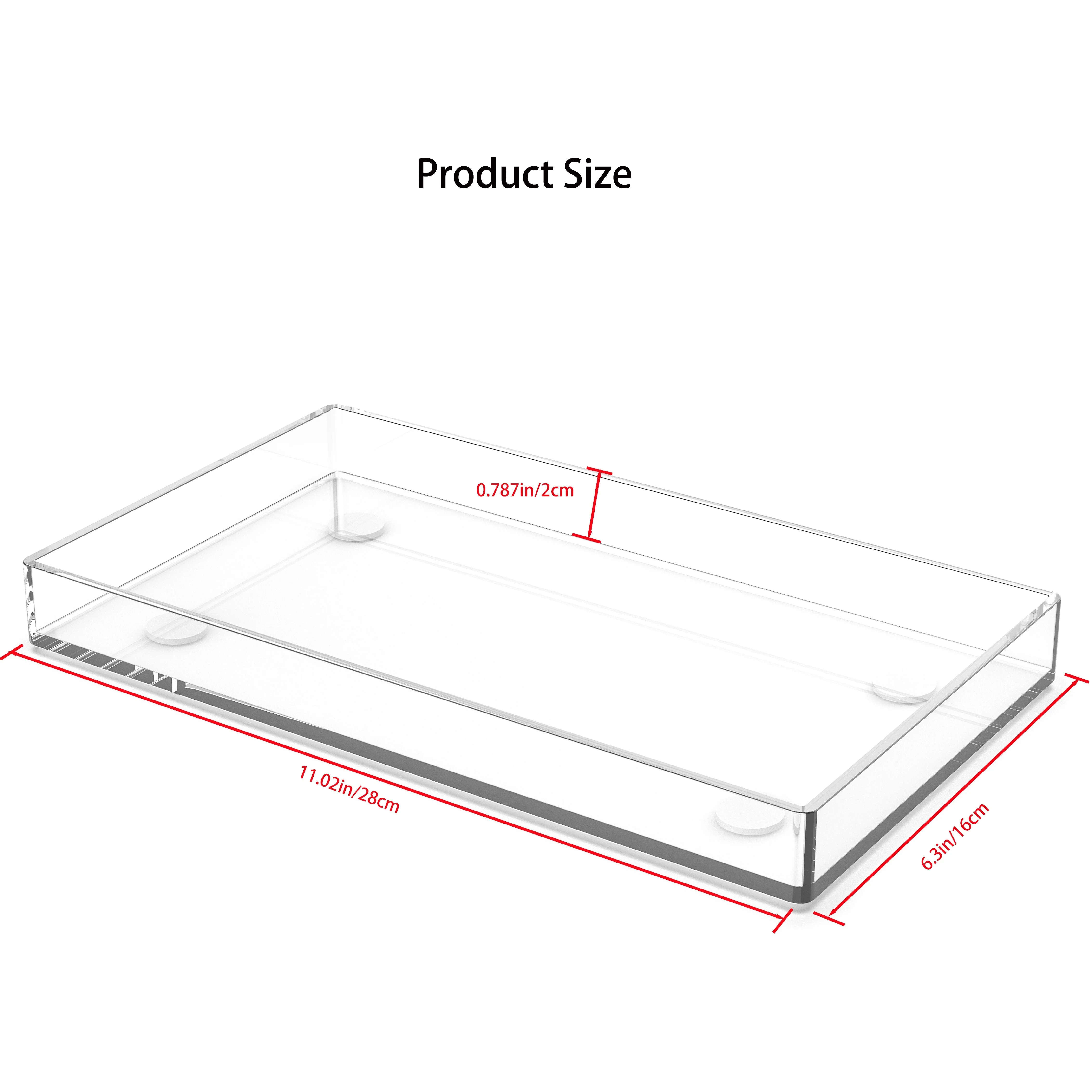 Acrylic Rectangular Transparent Tray For Makeup Washing Storage Kitchens Fruits Snacks And Various Uses storage tray