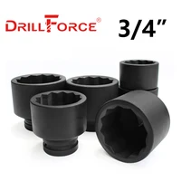 Drillforce 17-50mm Impact Pneumatic Socket Driver Torx Head 12 Point 3/4" Adapter Car Auto Truck Tire Wrench Repair Tool 1
