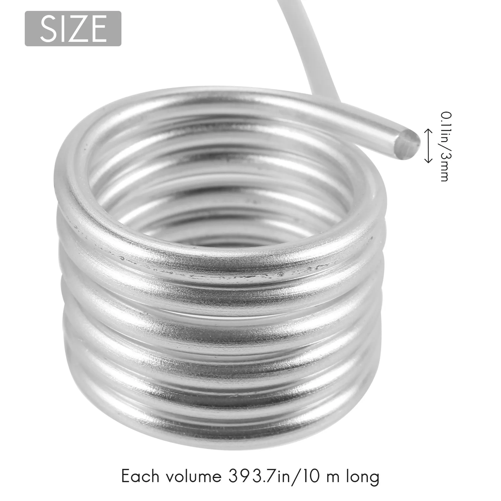 Y77A-3mm Aluminium Wire 10M Craft Silver Wire for Jewellery Making Clay Modelling Bonsai and Model