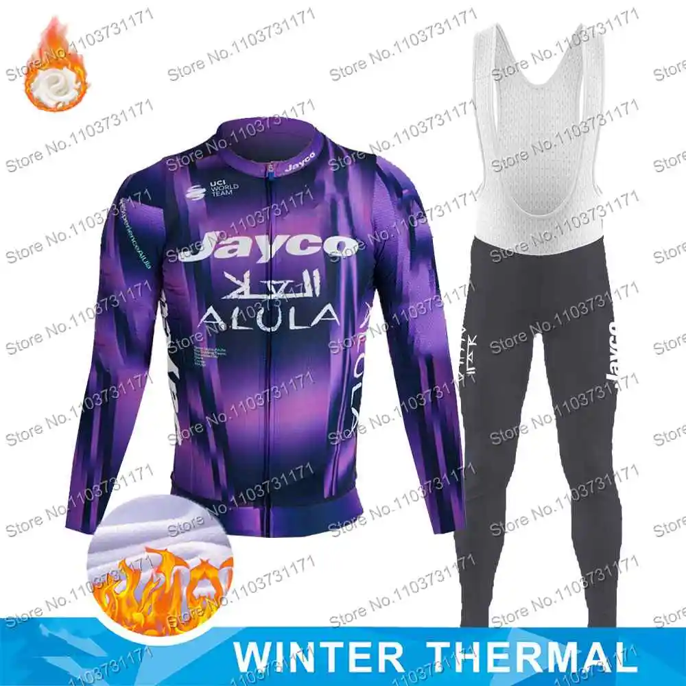 Winter Fleece Team Jayco Alula Cycling Jersey Set Thermal Liv Jayco Alula Australia Clothing Bike Wear MTB Maillot Ropa