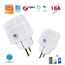 

5PC 16A EU Smart Wifi Power Plug With Power Monitor Smart Home Wifi Wireless Socket Outlet Works With Alexa Google Home Tuya App