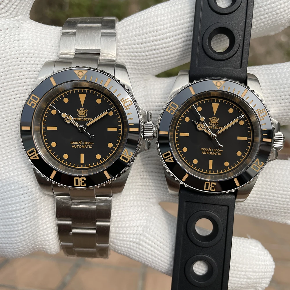 STEELDIVE Official SD1954V Retro Water Ghost Ceramic Bezel NH35 Automatic Movement Swiss Luminous Waterproof Mechanical Watch