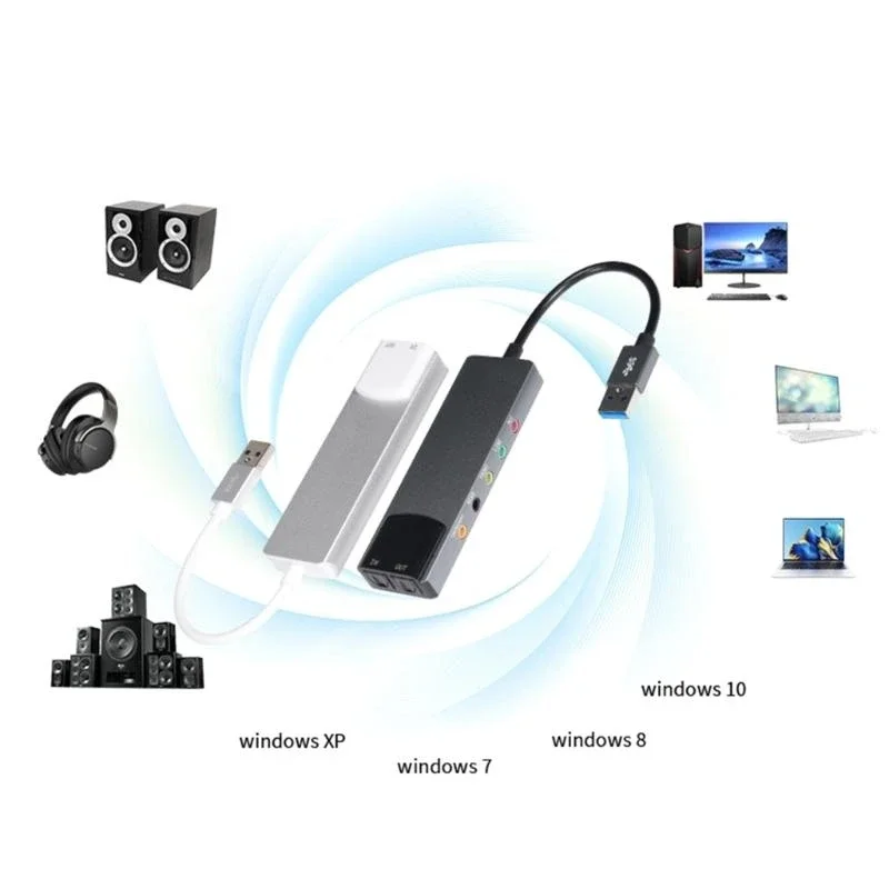 USB 사운드 인터페이스 전문적인 품질의 사운드 편집을 위한 마이크 입력, 라인 입력, SPDIF 광학이 포함된 외부 사운드 카드