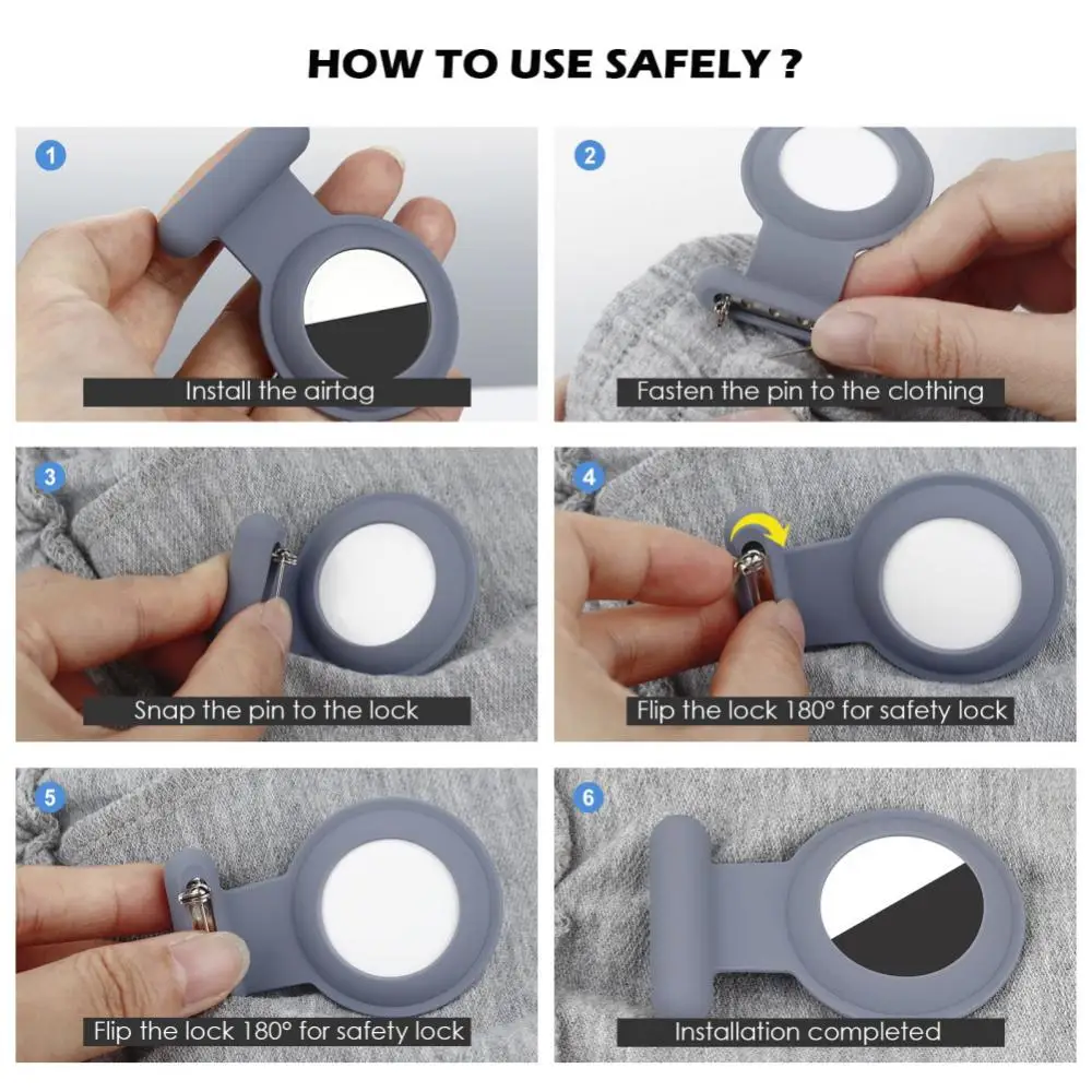 2PCS/Set For Apple Airtags Case Silicone Pin Protective For Airtag Tracker Locator Device Anti-lost Airtag Air Tag Case