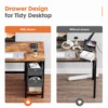JHK Computer Desk With Drawers 55 Inch Home Office Desk Writing Desk Work Desk PC Table Study Desk With 2-Tier Drawers 4