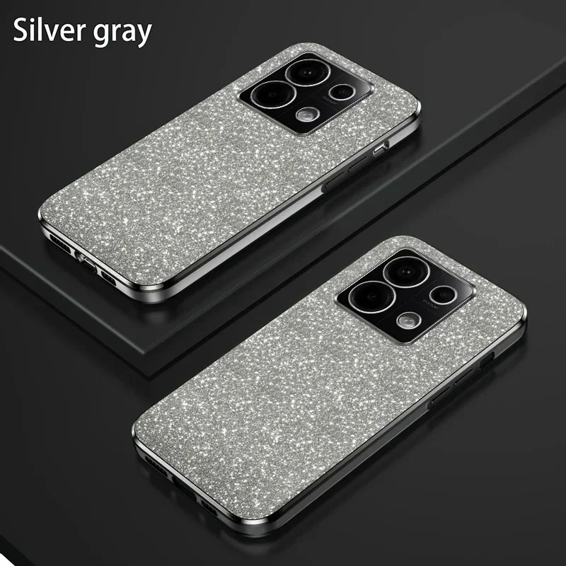 Luxury Shiny Glitter Plating Silicone Case with Camera Lens Protection