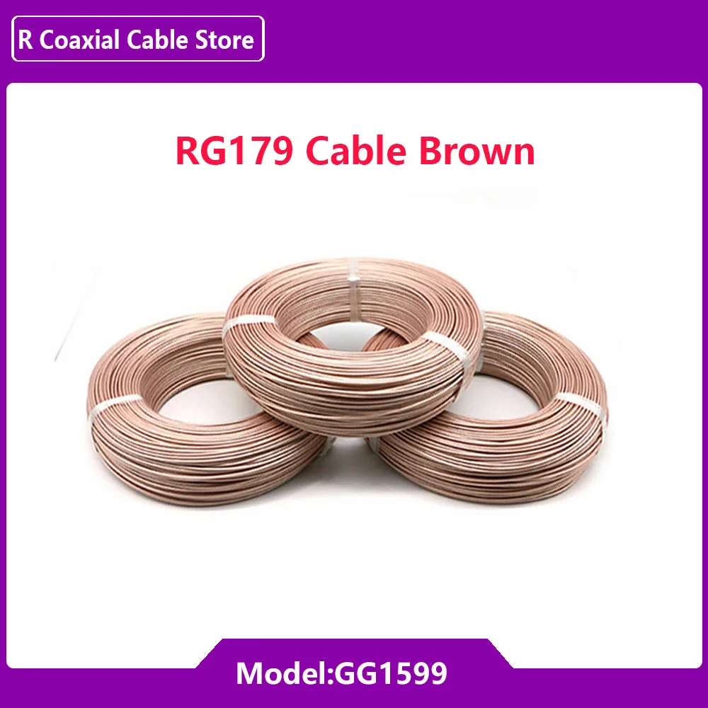 RG179 케이블 커넥터 와이어 RG-179 RF 동축 동축 케이블 75ohm 10m 20m 30m 50m 100m