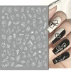 3d Nail Art Stickers Geometric Lines Faces Love Hearts Letters Leaves Stars Adhesive Sliders Nail Decals Decoration For Manicure 3