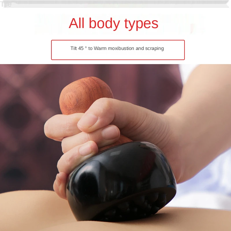 Portable Bianstone Warm Moxibustion Apparatus, Round Massager, Gua Sha Board, Digital Temperature Control Tai Chi Ball