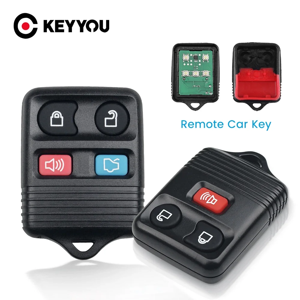 

KEYYOU 4 Buttons Remote Car Key Keyless Entry 315/433Mhz For Ford Focus Mustang Escape F150 Explorer 2001 2007