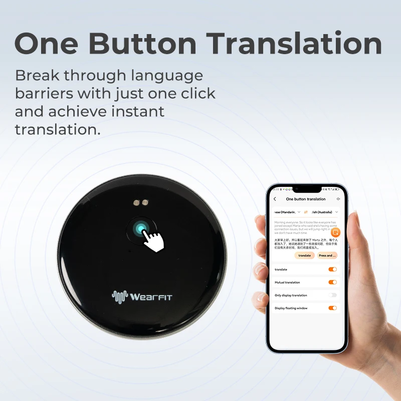 Voice Translator Top Level AI Voice Assistant Mini Translator 137 Languages Video Photo Record Translate Simultaneous Interpretation