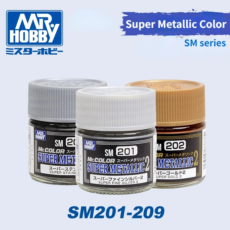 MR.HOBBY SM201 SM209 10ml Super Metallic Color Oil Paint Pigment Model