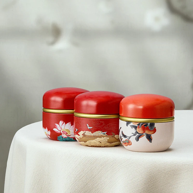 Tinplate Empty Tins Jars tea tin box tea canister Chinese Sweet Storage Containers Refillable Boxes Cans with Lid for Loose Tea Candles Crafts Storage