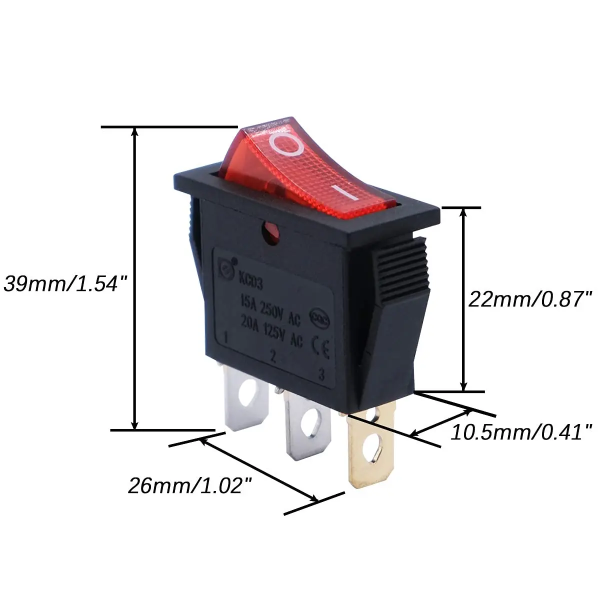 Kill Switch 5-Pack Yellow LED Illuminated Rocker Switches - SPST 3-Pin ...