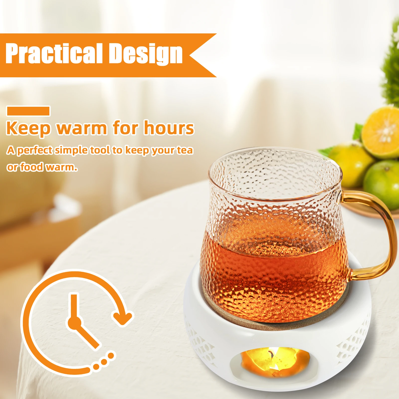 Teapot Warmers Ceramic Teapot Warmer Holder Base Hollow Ceramic Teapot Heater Base Practical Tea Coffee Water Warmer Candle Heating Holder