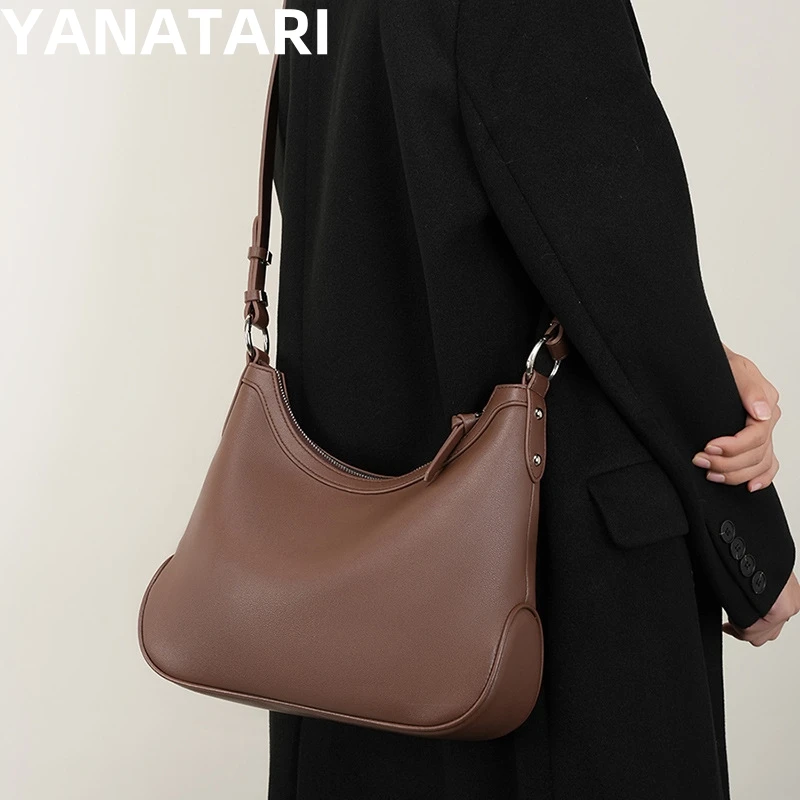 

Vintage messenger bag cowhide Brown leather bag Soft Leather Large Capacity minimalist Crossbody bag women female luxury bag