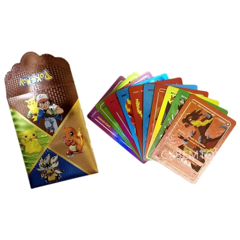 

10Pcs Colorful English Pokemon Cards Vstar VMAX GX MEGA EX Laser Trainer Shining Arceus Battle Card Collection Booster Box Toy