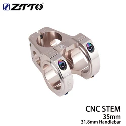 Premium CNC - Machined High - Strength Mountain Bike Stem, 35mm Length (31.8mm Titanum)