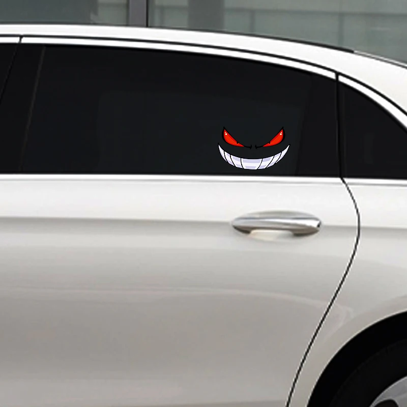 Waterproof Reflective Devil Stickers for Vehicles - Fun and Humorous Design