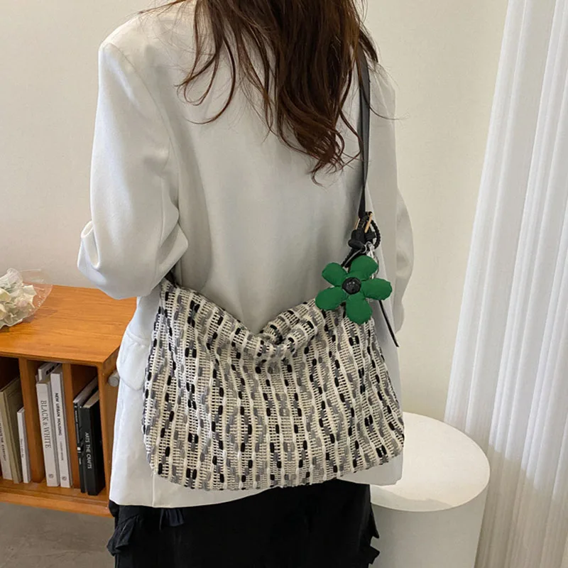 Casual Crossbody Bag for Women Shoulder Bags Large Capacity Tote Lady Travel Shopper Bag Cotton And Hemp Versatile Messenger Bag