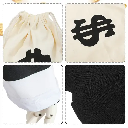 Boys Girls Robber Costume Girls Thief Accessories Jail Prisoner Costume Striped Top Sock Halloween Outfit Cosplay Props - Image 4