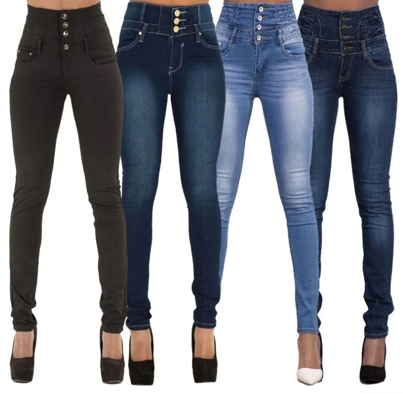 

Jeans for women spring and autumn tight-fitting high-waisted versatile versatile pencil pants slim-fitting small-legged pants