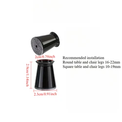Silicone Furniture Leg Protectors - Pack of 8 Floor - Saving Pads - XS (Black)