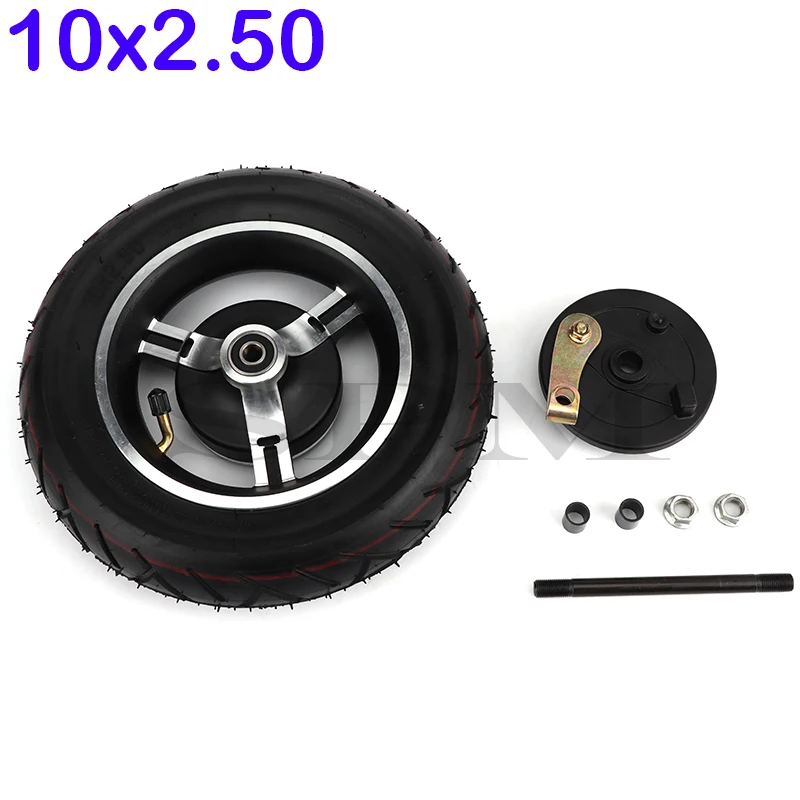 

10 inch Pneumatic wheel 10x2.50 Tyre with telescopic brake drum Wheel hub for Electric scooter balancing tire Accessories