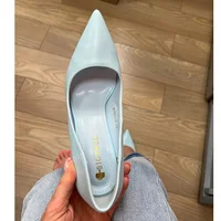 2023 Women 7.5cm 10.5cm High Heels Pumps Lady Wedding Bridal Scarpins Stripper Low Heels Plus Size Fetish Party Blue Pink Shoes - Image 4