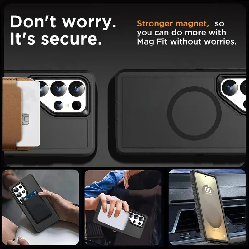 Premium Tough Matte Anti-Slip Case with Magnetic Wireless Charging Protector Cover