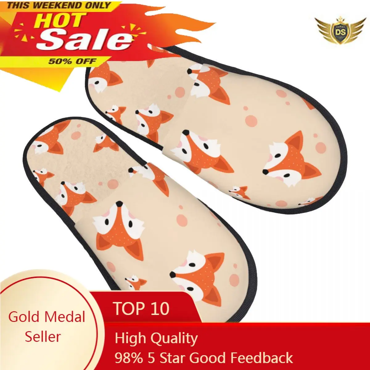 

Cute Hat Fox Pattern Slipper For Women Men Fluffy Winter Warm Slippers Indoor Slippers