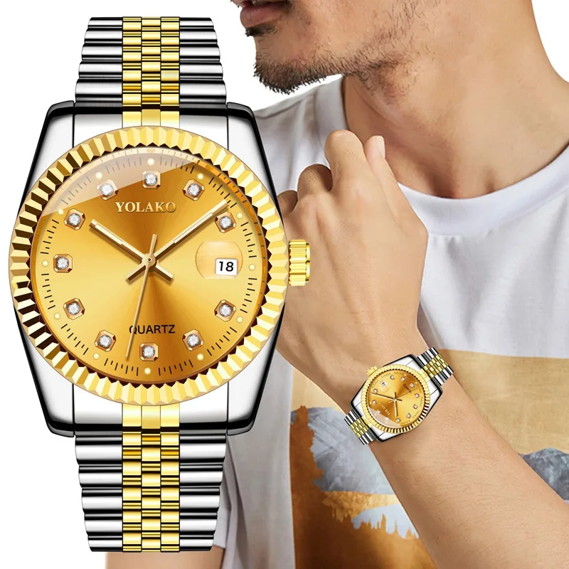 

Luxury Watch Men's Automatic Mechanical Watch Moon Phase Steel Band Watch Relojes De Cuarzo Para Hombre