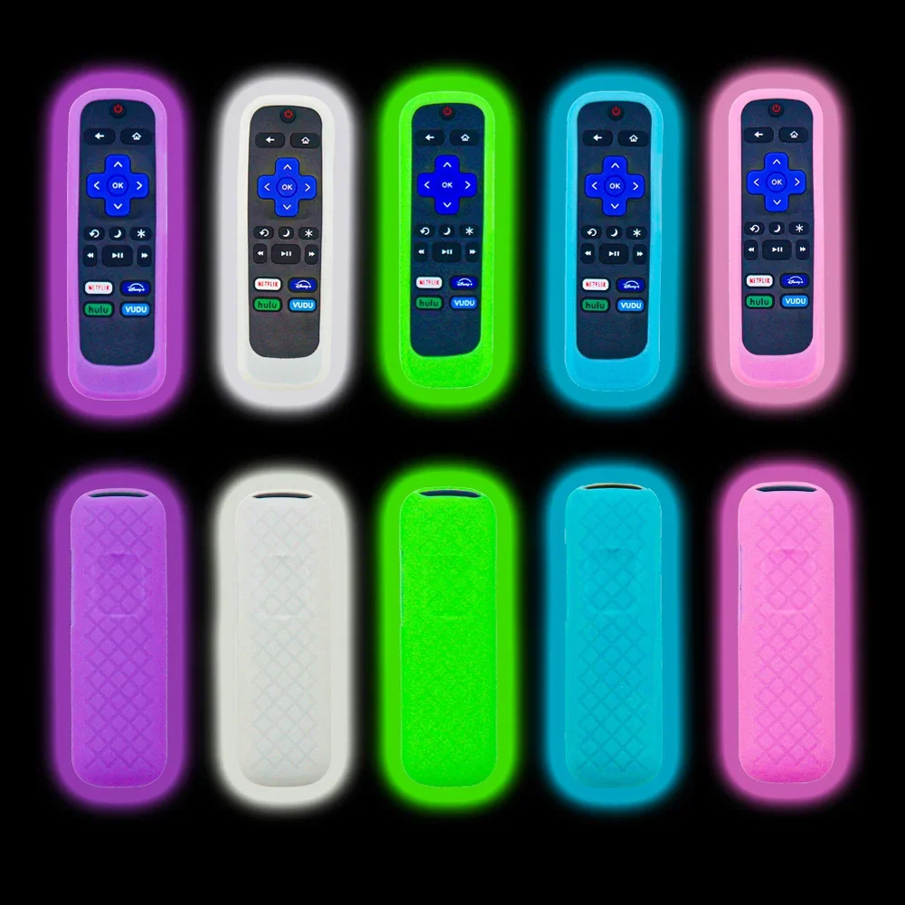 Luminous Silicone Remote Control with Rope Suitable for TCL Hisense Roku TV Remote Control Cover Case Home Supply silicone remote case silicone remote cover silicone remote sleeve remote controller cover silicone case protector