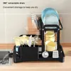 Multi-function kitchen storage rack, dish drain rack, household double-layer bowl, dish, chopsticks, chopping board storage rack 6