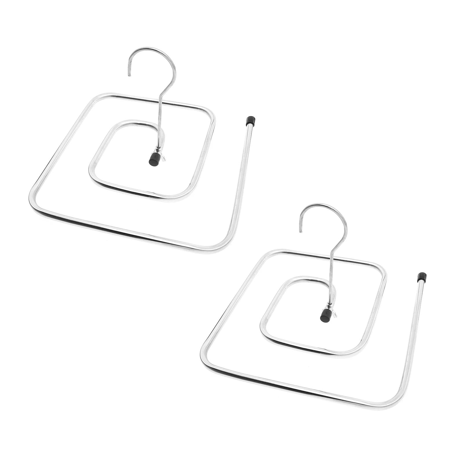 

2 Pcs Swivel Hanger Square Quilt Rack Spiral Bedspread Space-saving Organizer Stainless Steel Quick-drying