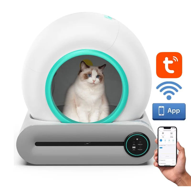 Applicazione Automatica Intelligente Della Lettiera Per Gatti Autopulente Elettrica A Basso Rumore Wifi Touch Cat Toilet Cleaner Forniture Per Animali