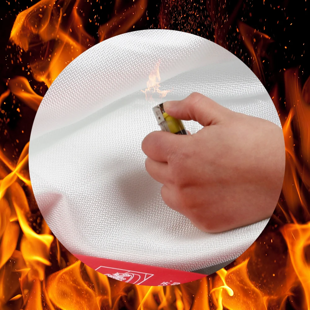 2M X 2M Fire Blanket Emergency Fiberglass Cloth Survival Extinguisher Kitchen Shelter Safety Offices Protector Cover Tent