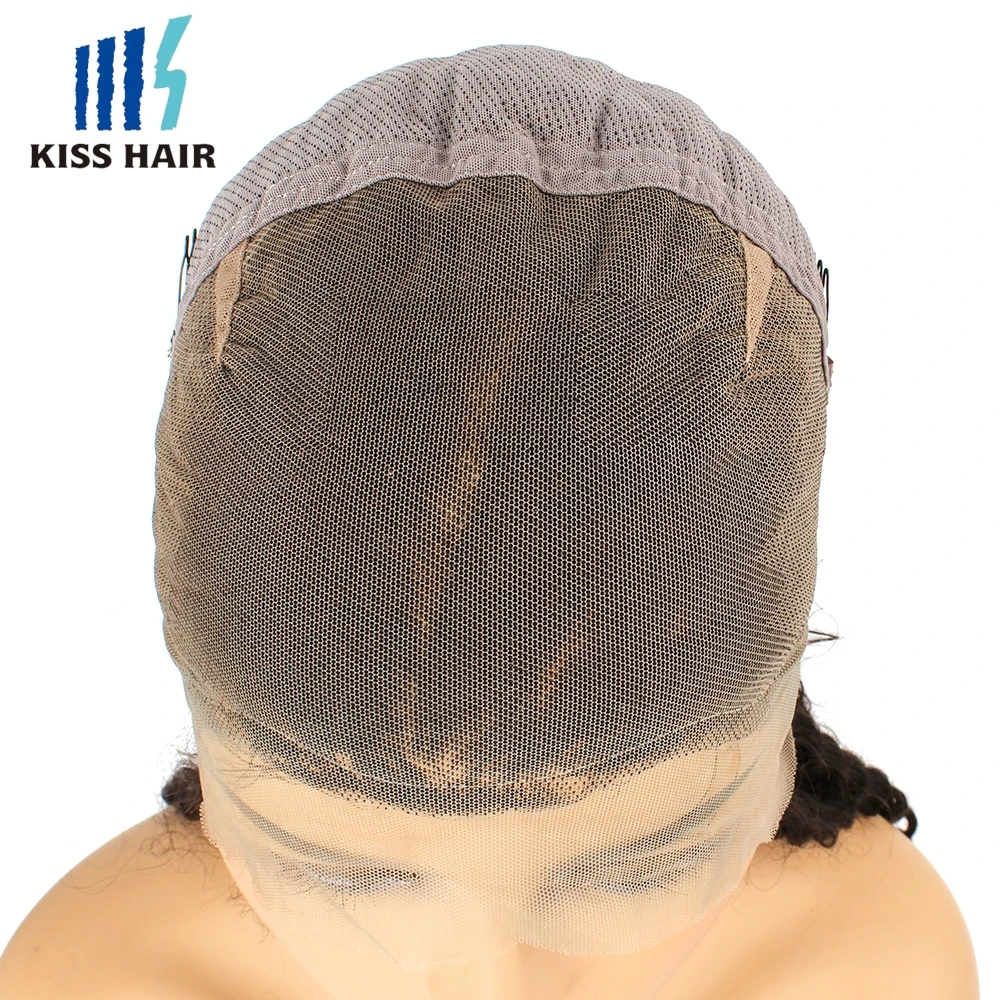 Deep Wave Full Lace Human Hair Wig 150% Density Hand-tied Full Lace Natual Looking Brazilian Wavy Hair Wigs For Women KissHair