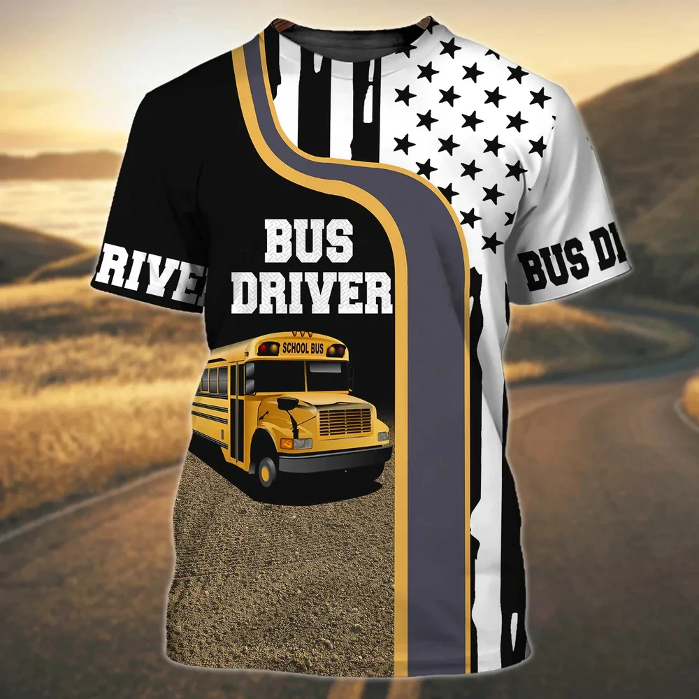 School Bus Driver Shirt New Men's T-shirt 3D Print Casual