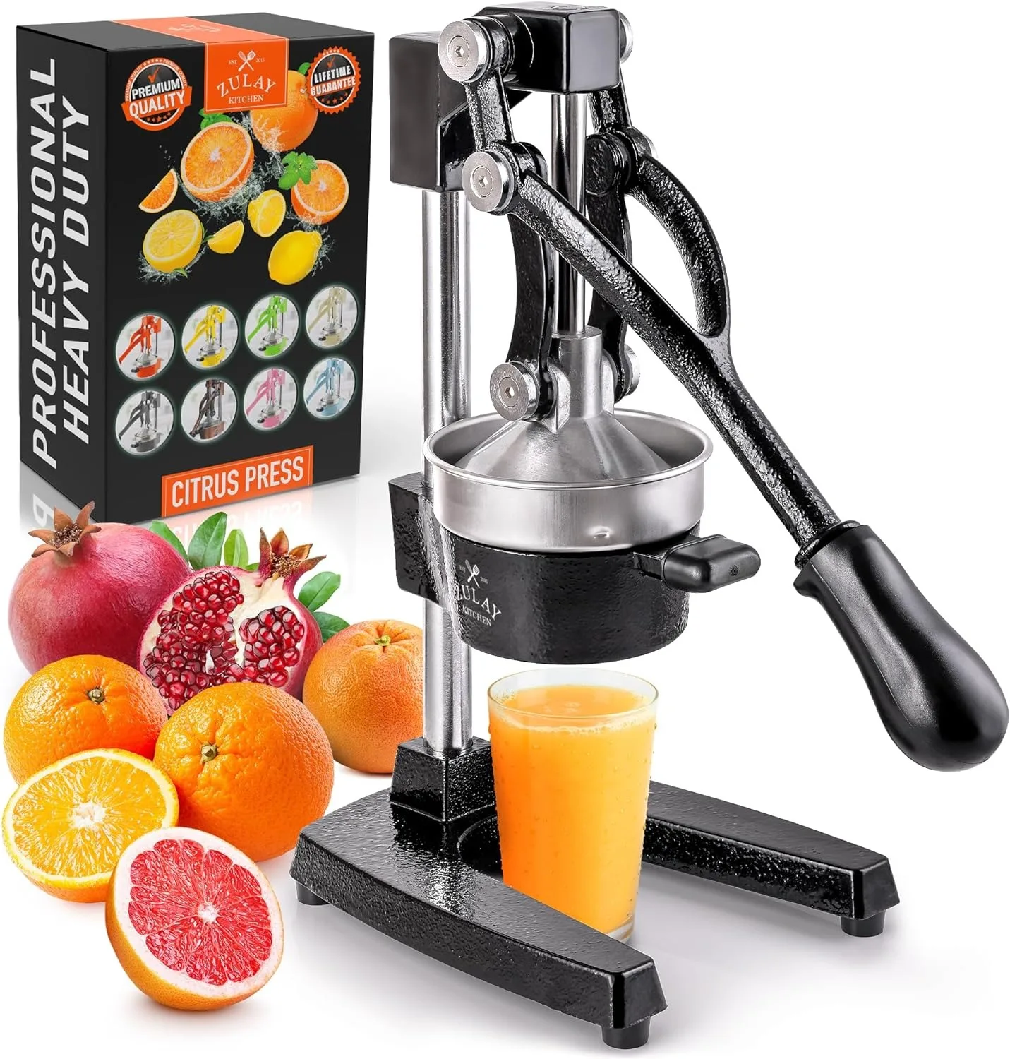

Cast-Iron Orange Juice Squeezer - Heavy-Duty, Easy-to-Clean, Professional Citrus Juicer - Durable Stainless Steel Lemon Squeezer